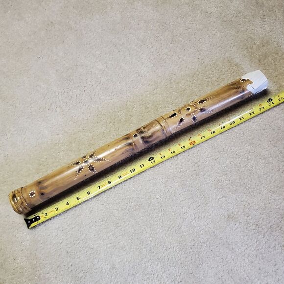 VTG Handcrafted Bamboo Rain Stick Rainmaker Instrument 24" Painted - upcycle - Picture 10 of 11